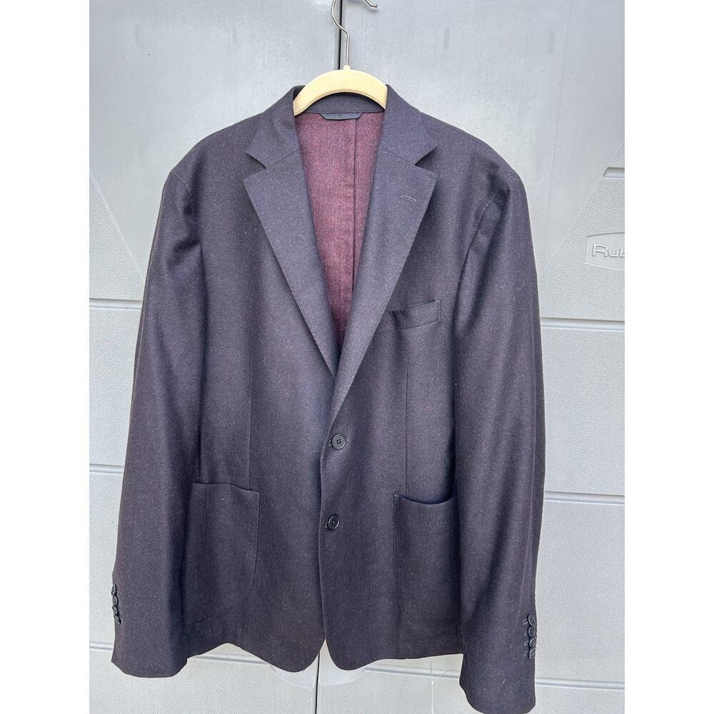 Dylan Gray Loro Piana Fabric Wool Flannel Jacket In Burgundy Sz 40R